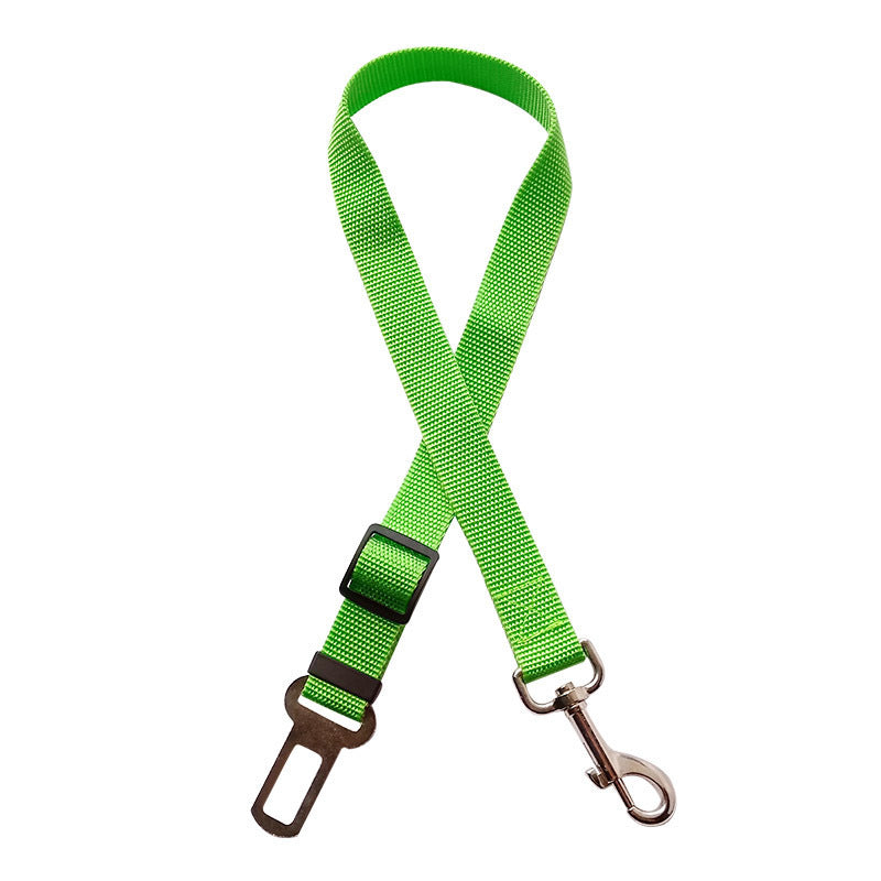 The Snugglebugsupply's Adjustable Pet Leash Vehicle Seat Belt Product, Variant color Green.  