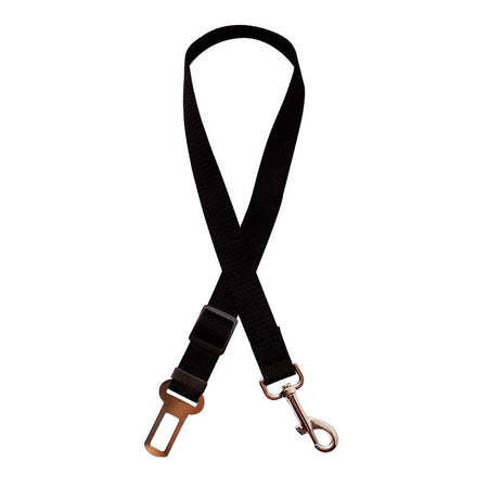 The Snugglebugsupply's Adjustable Pet Leash Vehicle Seat Belt Product, Variant color black.