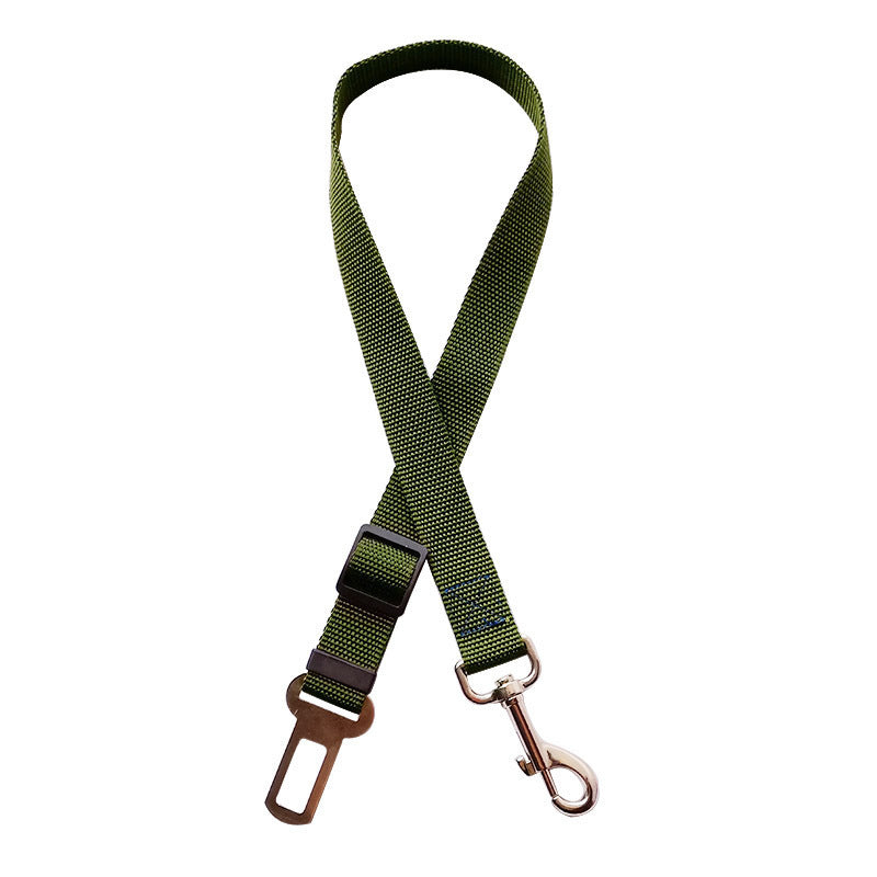 The Snugglebugsupply's, Adjustable Pet Leash Vehicle Seat Belt Product, Variant color: army green. 