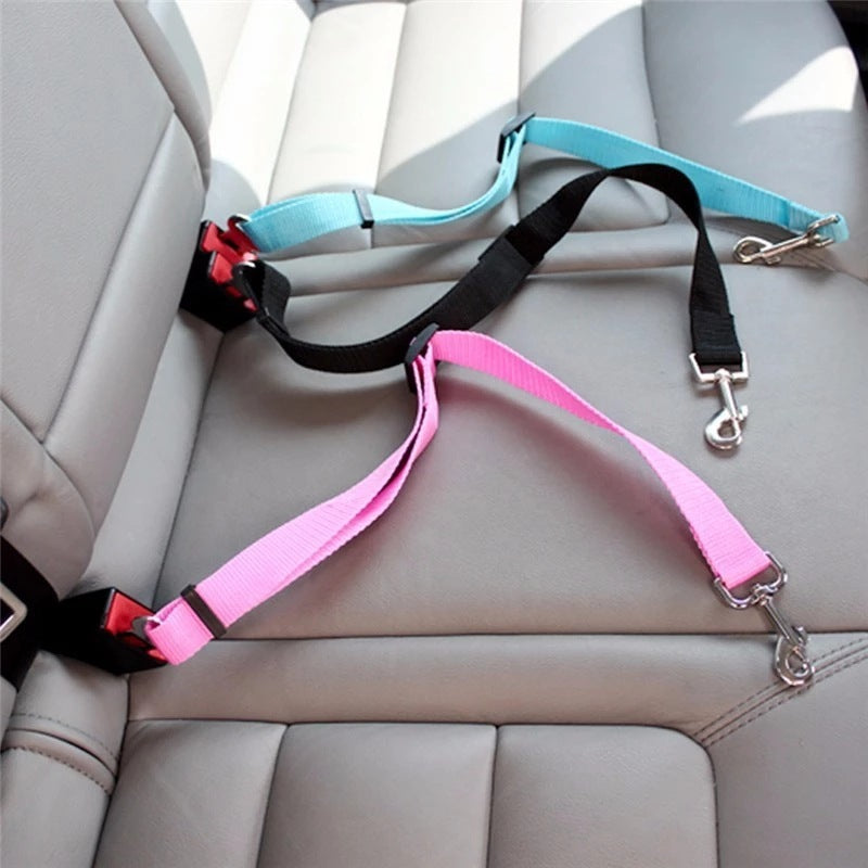 The Snugglebugsupply's Adjustable Pet Leash Vehicle Seat Belt Product, different Variants colors displayed.  