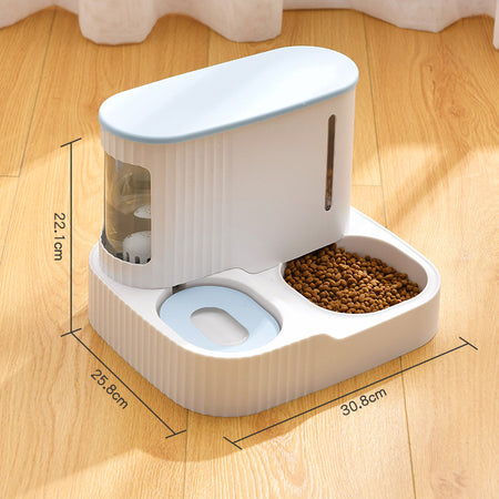 A descriptive image of Snugglebugsupply's  Pet Integrated Fountain Food Feeder