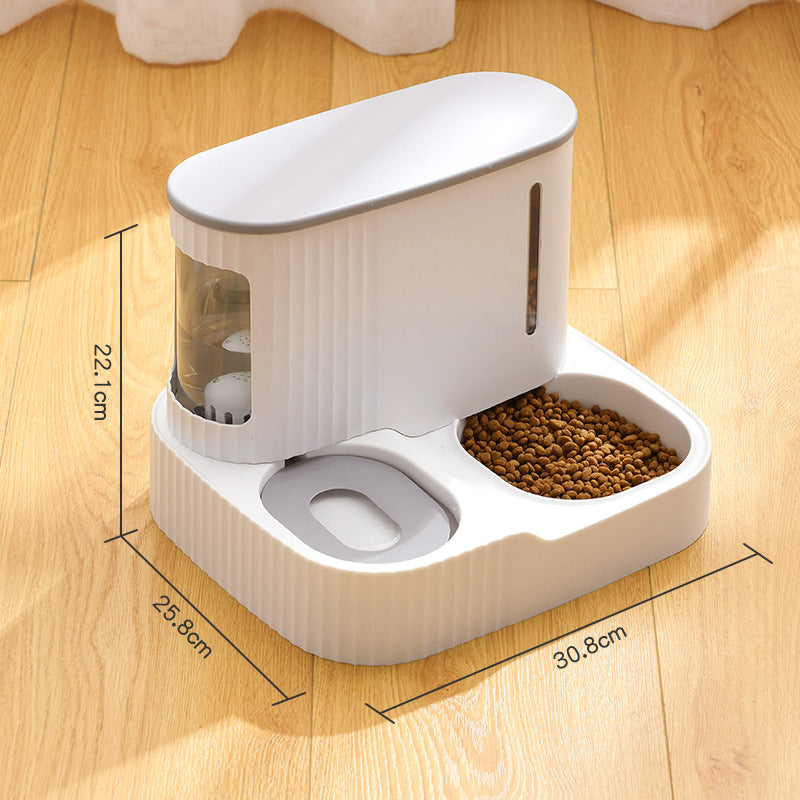 A descriptive image of Snugglebugsupply's  Pet Integrated Fountain Food Feeder