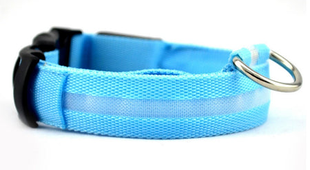 A display image of snugglebugsupply's Pet Luminous Glow collar and Leach