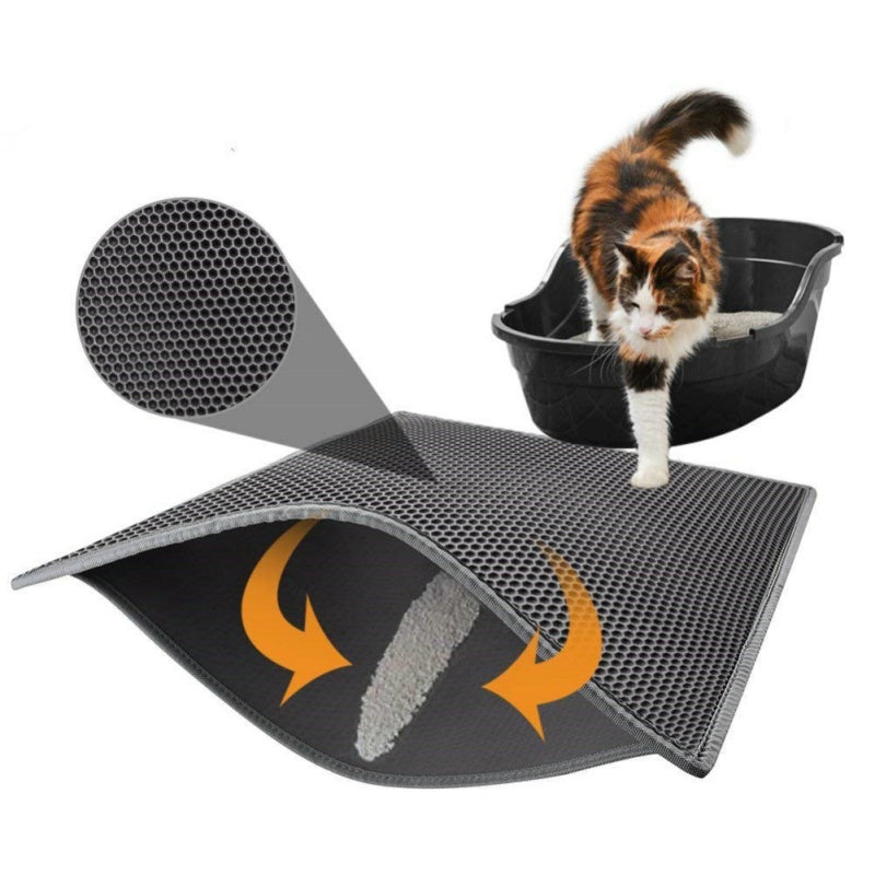 SnuggleBugSupply waterproof honeycomb cat pad, ideal for litter box placement and pet hygiene