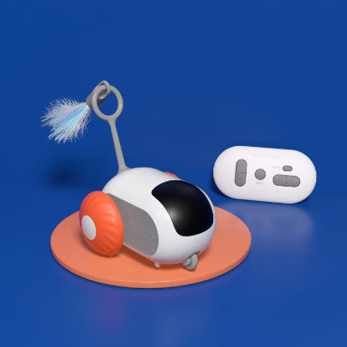 A display image of the snugglebugsupply's Pet Smart Remote Interactive Car Toy with the remote 