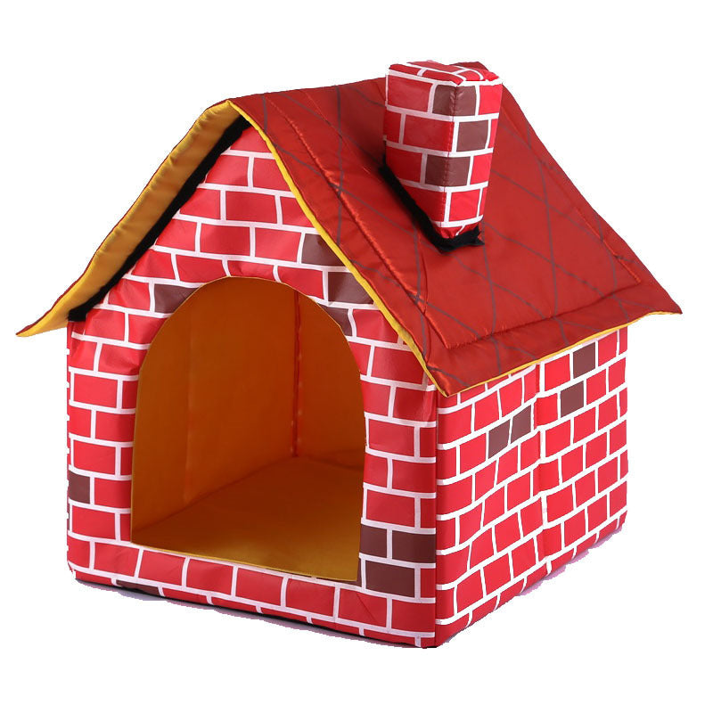 SnuggleBugSupply chimney villa pet house with foldable panels, perfect for creating a comfortable pet space