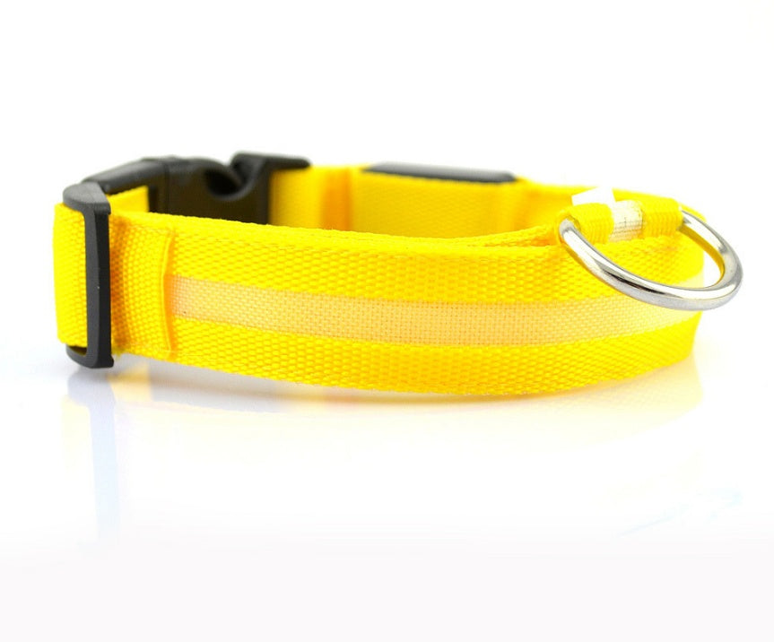 A display image of snugglebugsupply's Pet Luminous Glow collar and Leach