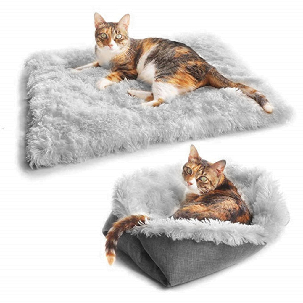 A display image of the snugglebugsupply's  Pet Soft Fleece Blanket Bed with a pet sleeping on it 