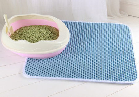 Eco-friendly and reusable waterproof cat pad, featuring a honeycomb design for efficient litter trapping