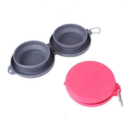 A display image of the Snugglebugsupply's Foldable Pet Feeding bowl - Double Phase