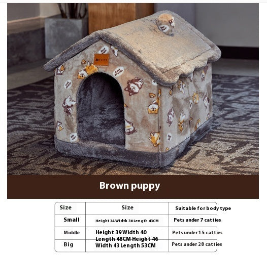 a descriptive image of the Snugglebugsupply's Removable and Foldable Pet House