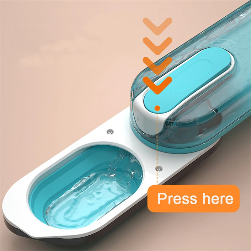 A instructive image of the Snugglebugsupply's  Foldable Pet Water Dispenser