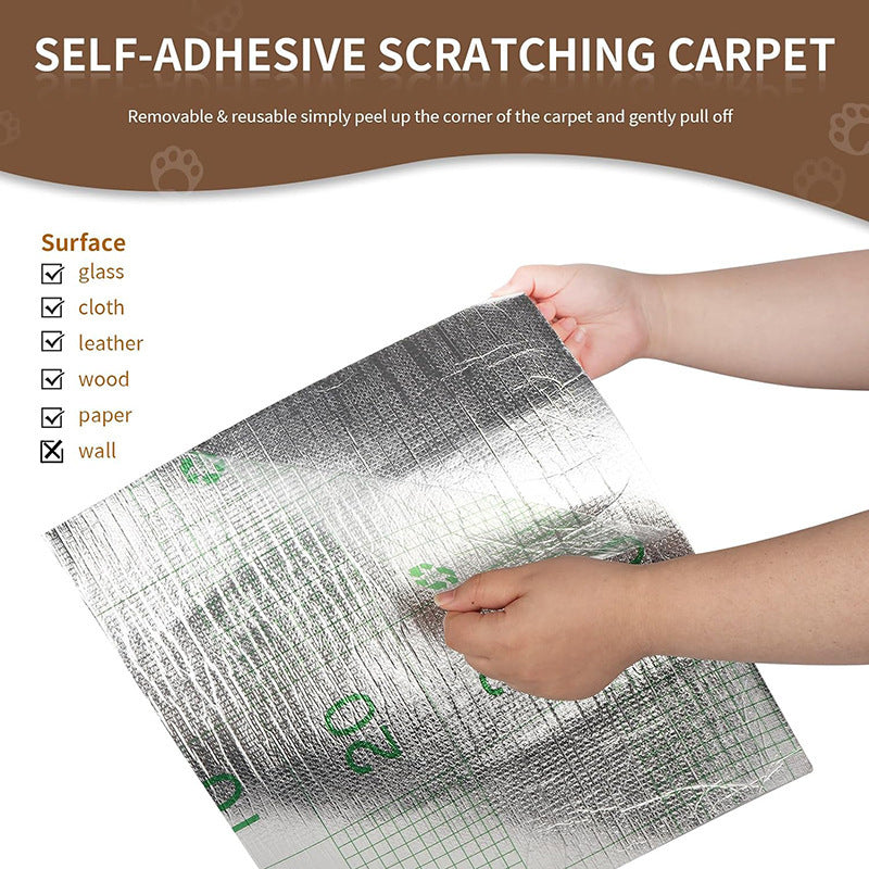 A descriptive image of the snugglebugsupply's Pet Self-Adhesive Scratch Carpet